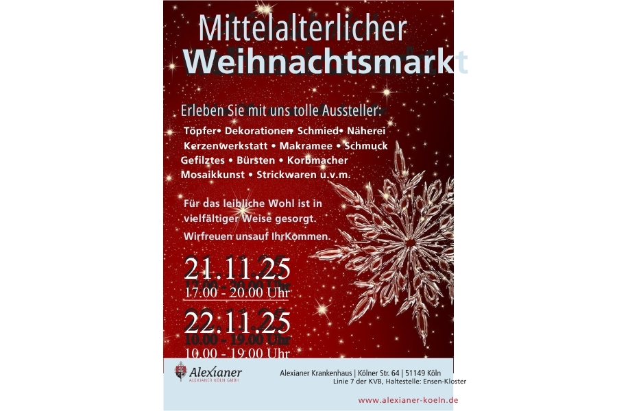 Flyer des Alexianer Weihnachtsmarkt 2025